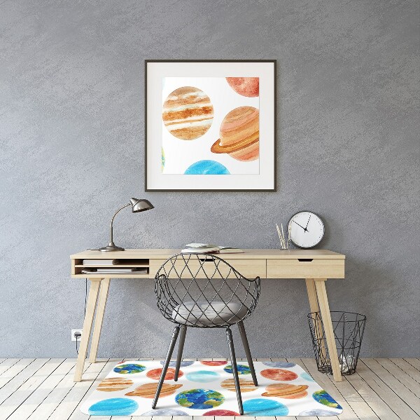 Bürostuhlunterlage Bunte Planeten