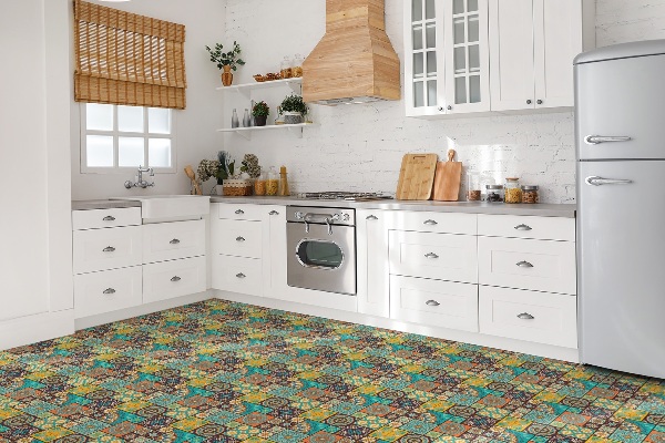 Vinyl wand boden fliesen Patchwork