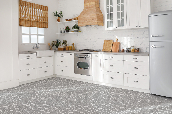 Vinyl wand boden fliesen Geometrisches graues Motiv