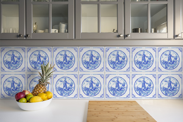 Vinyl fliesen Windmühle im Azulejos-Stil