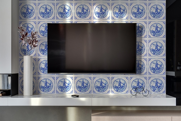 Wandverkleidung paneel Windmühle im Azulejos -Stil