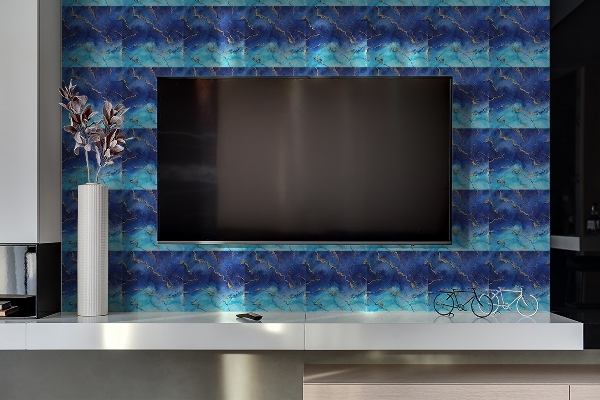 Wandverkleidung modern Blauer Marmor